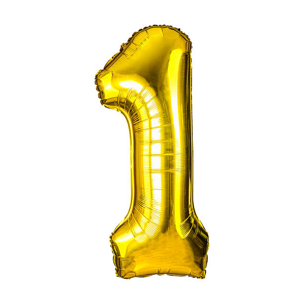 istock Golden Number One Balloon Isolated on White Background, Celebration Anniversary Decor 2227926562