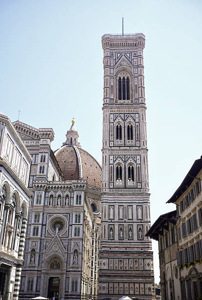 View of Giotto Campanile and the Florence Italy July 4 2025 Cathedral with Brunelleschi's dome