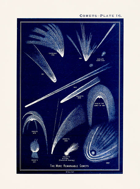 Vintage astronomy illustration. Ca 1891 Vintage astronomy illustration. Astronomical plate published in New York in 1891, depicting celestial phenomena and star charts. constellation cygnus stock illustrations