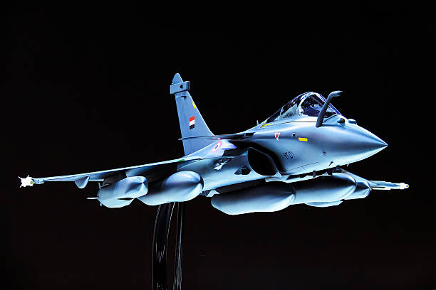 istock Rafale fighter jet on black background 2227941511