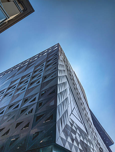 istock Futuristic architectural design with blue color 2227947500