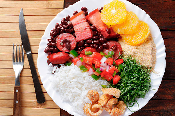 istock Traditional Brazilian Feijoada Dish Served with Rice, Farofa, and Kale. Typical Food 2227953438