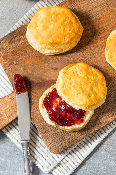 Buttery Buttermilk Biscuits and Strawberry Jam for Breakfast