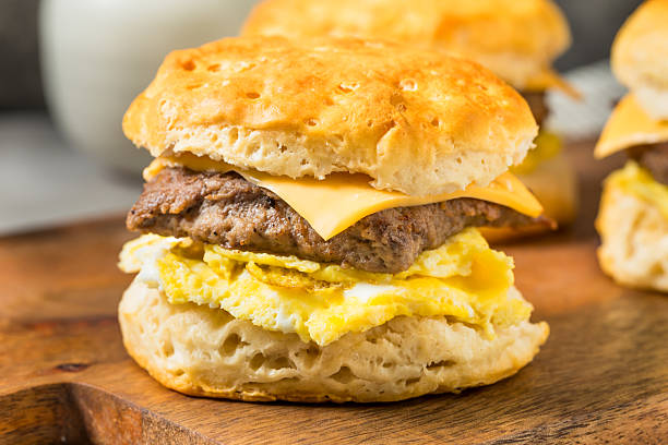 istock Homemade Sausage Egg Biscuit Breakfast Sandwich 2227964137