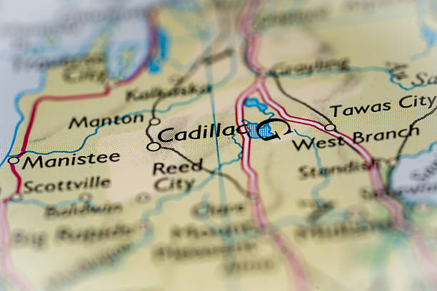 istock Cadillac, United States highlighted on a world map. 2227966968