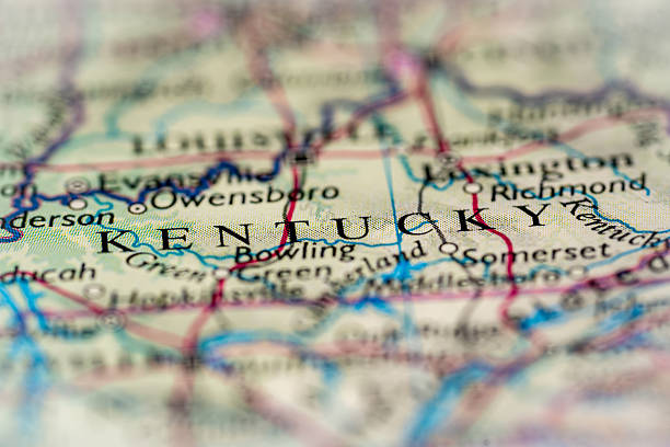 Kentucky, United States highlighted on a world map.