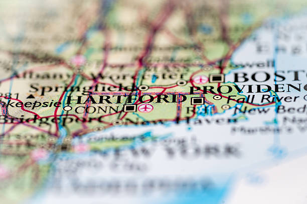 istock Hartford, United States highlighted on a world map. 2227968352