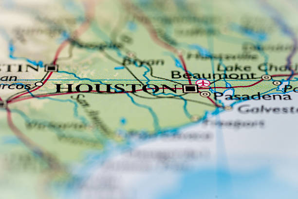 The state of Texas on a US map on a screen