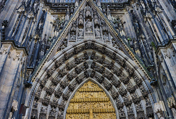 old historical entrance of cathedral in cologne