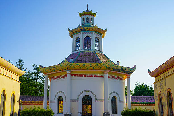 Russia, Pushkin, Tsarskoe Selo - June 22, 2025: Chinese village in Alexander Park