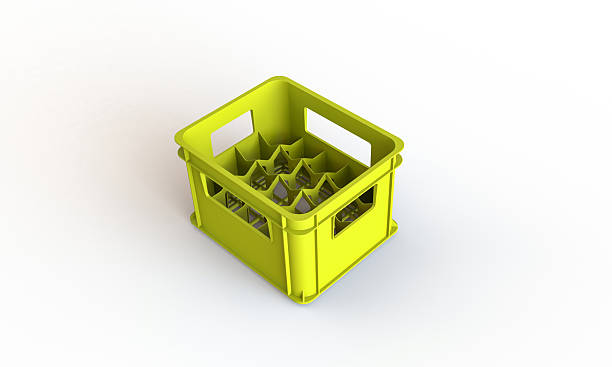 istock Yellow plastic crate box isolated on white 2227974709