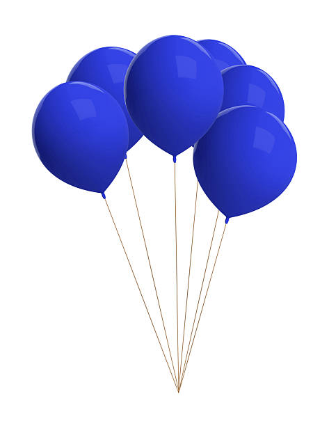 blue balloons isolated on white