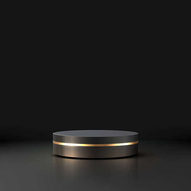 istock black friday luxury podium with gold band 3d render on reflective surface for modern product display and elegant showroom presentation background 2227979556