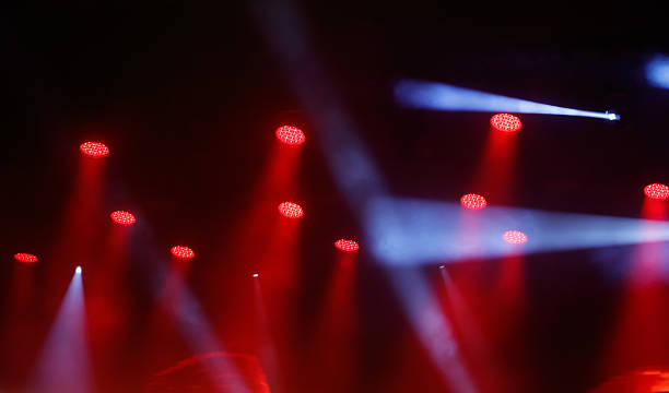 istock A red and blue light show with many lights 2227983065