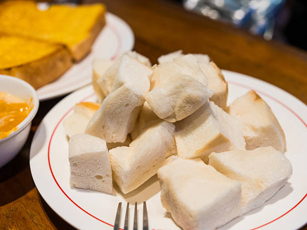 Close up of slice steamed bread