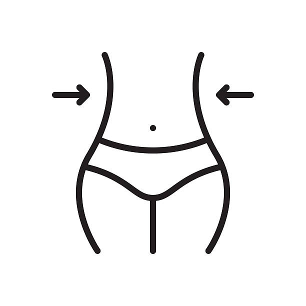 istock Lose weight line icon. Weight loss symbol. Toned body sign. 2227988752