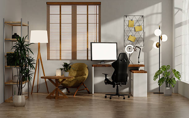 istock Streaming room design with modern elements and cozy atmosphere. 3D render illustration 2227990387