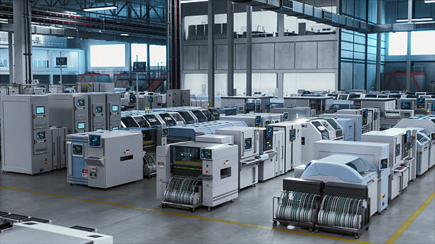 istock High-Tech Manufacturing And Electronics Production Factory, Featuring Advanced Robotics And Automation Technology In A Spacious Industrial Environment, Digitalization And Automation. Wide Shot 2227991667