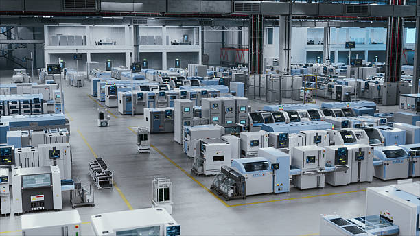 istock High-Tech Manufacturing And Electronics Production Factory, Featuring Advanced Robotics And Automation Technology In A Spacious Industrial Environment, Digitalization And Automation. Wide Shot 2227991814
