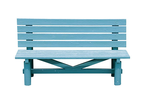 Blue wooden bench