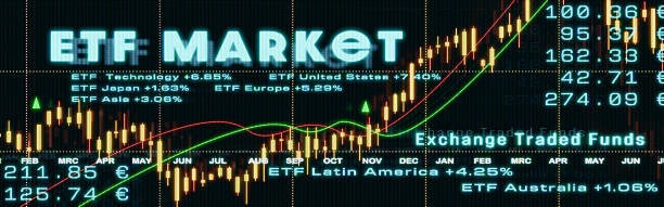 istock ETF (Exchange Traded Fund), chart, lines, prices, investment. 2227997262