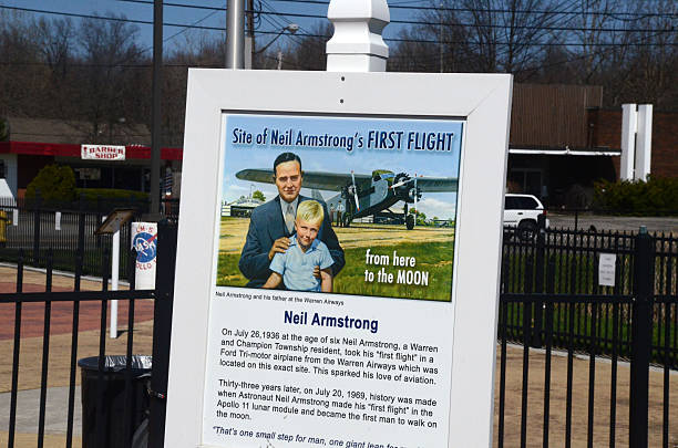 Neil Armstrong Lunar Project by Linda Perich Carpenter, Peter Perich and Anne L. Perich in Warren, Ohio, USA on April 29, 2018