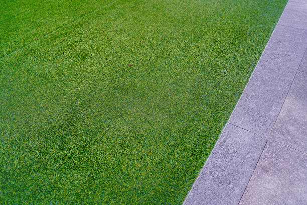 istock Artificial grass lawn turf in the front yard of a modern building 2228006809