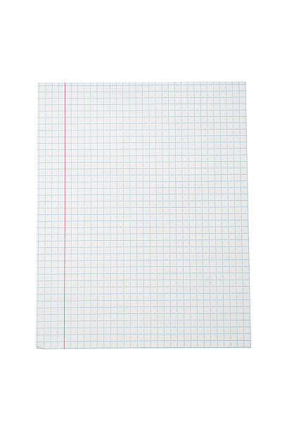istock Square sheet of graph paper with blue grid and red margin is isolated. 2228014100
