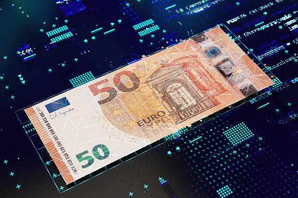 Modern Financial Technology and Euro Currency Integration. 3D Render