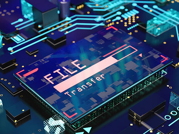 istock Digital File Transfer Concept With Futuristic Circuit 2228019346