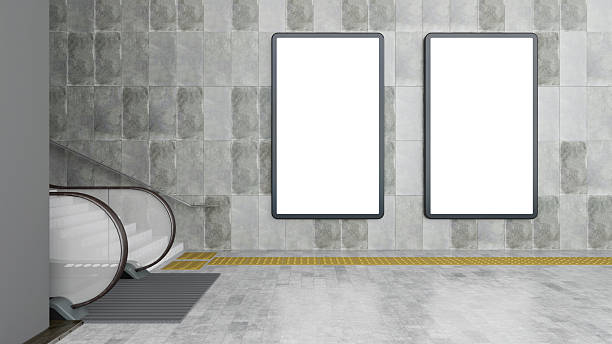 istock Blank Billboards in Modern Subway Station Interior 2228019409