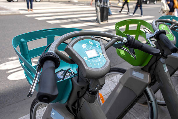 Close-up of the control panel on an E-bike