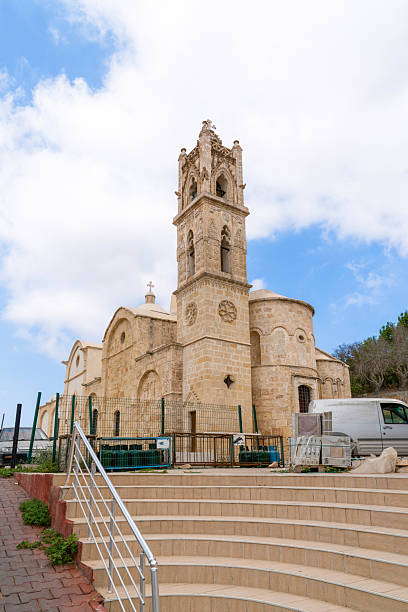 Rizokarpaso, Dipcarpaz, Northern Cyprus - July 14, 2025: Old orthodox Ayios Synesios Church