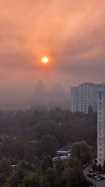 istock Kyiv Sunrise in Heavy Smoke After Drone Attack and Fires 2228036744