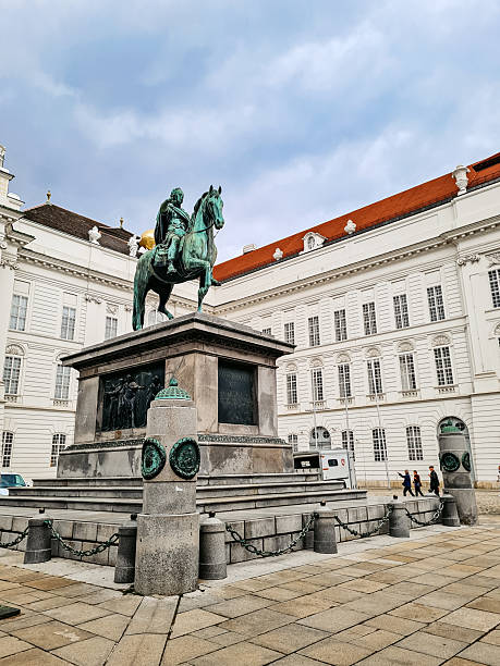 Vienna, Austria - October 3, 2024 : Emperor Joseph II monument in Josefplatz in Vienna in Austria.