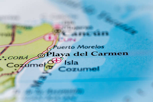 istock Playa del Carmen, Mexico highlighted on a world map. 2228042571