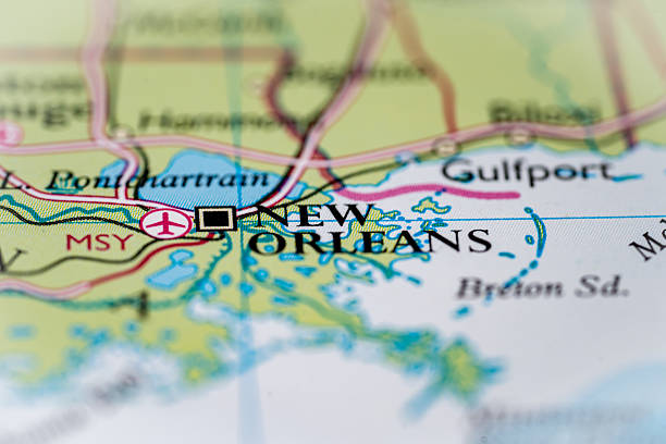 istock New Orleans, United States highlighted on a world map. 2228043686