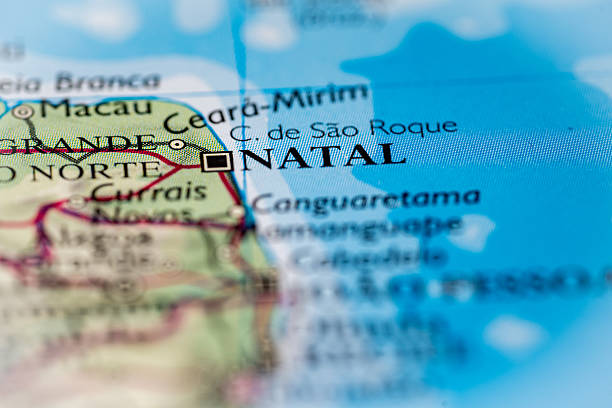 istock Natal, Brazil highlighted on a world map. 2228047305