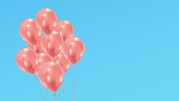 istock Bunch of red balloons on the blue sky background background. Anniversary, Celebration, festive banner. Shiny balloons bunch 2228048931