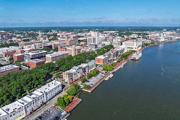 istock Savannah Georgia Waterfront Aerial 2228051258