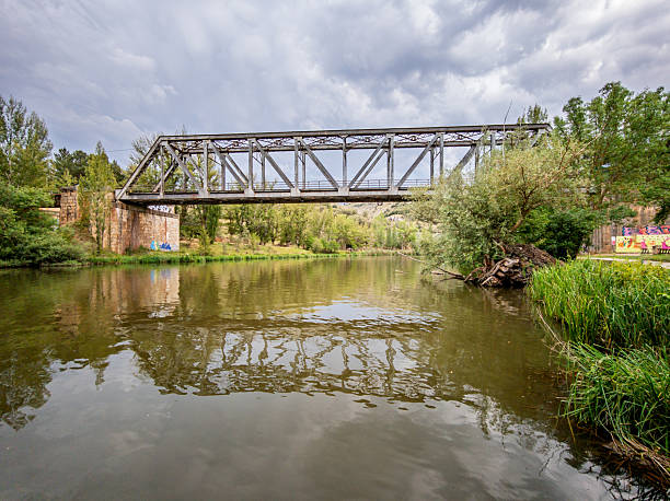 istock Historic railway bridge over the Duero River in Soria 2228053452