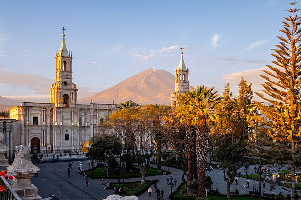 istock Sunset at the Basilica Cathedral of Arequipa, Peru 2228057742