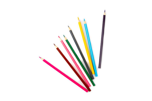 istock Colored pencils isolated on white background. Equipment for coloring. Stationery for creativity.Back to school. Flatlay. Children's Creativity and Education. Rainbow. 2228083703