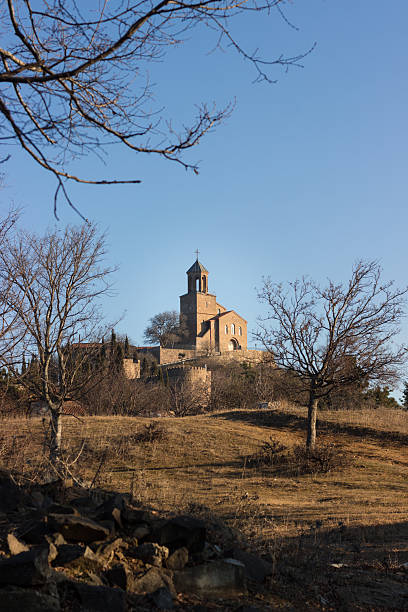 istock Shavnabada Monastery Framed by Bare Winter Trees in Georgia 2228084926