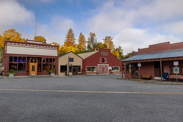 Early morning, sunrise views of Historic Old Town Auburn, California