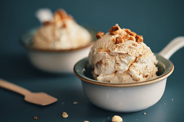 istock Vanilla Ice Cream with Caramel Topping 2228090909