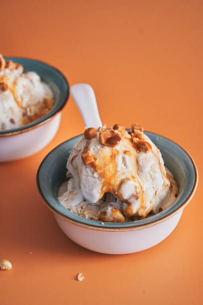 istock Vanilla Ice Cream with Caramel Topping 2228090934