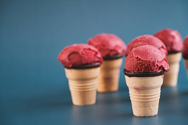 Blackberry Ice Cream in a Chocolate Cone