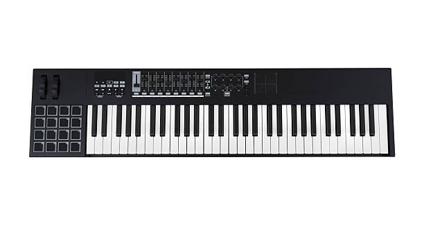istock Electronic MIDI piano isolated on white. Musical instrument, clipping path 2228091113