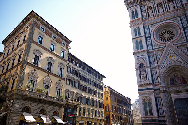 Street view near Cathedral in historic city center in Florence Italy July 4 2025